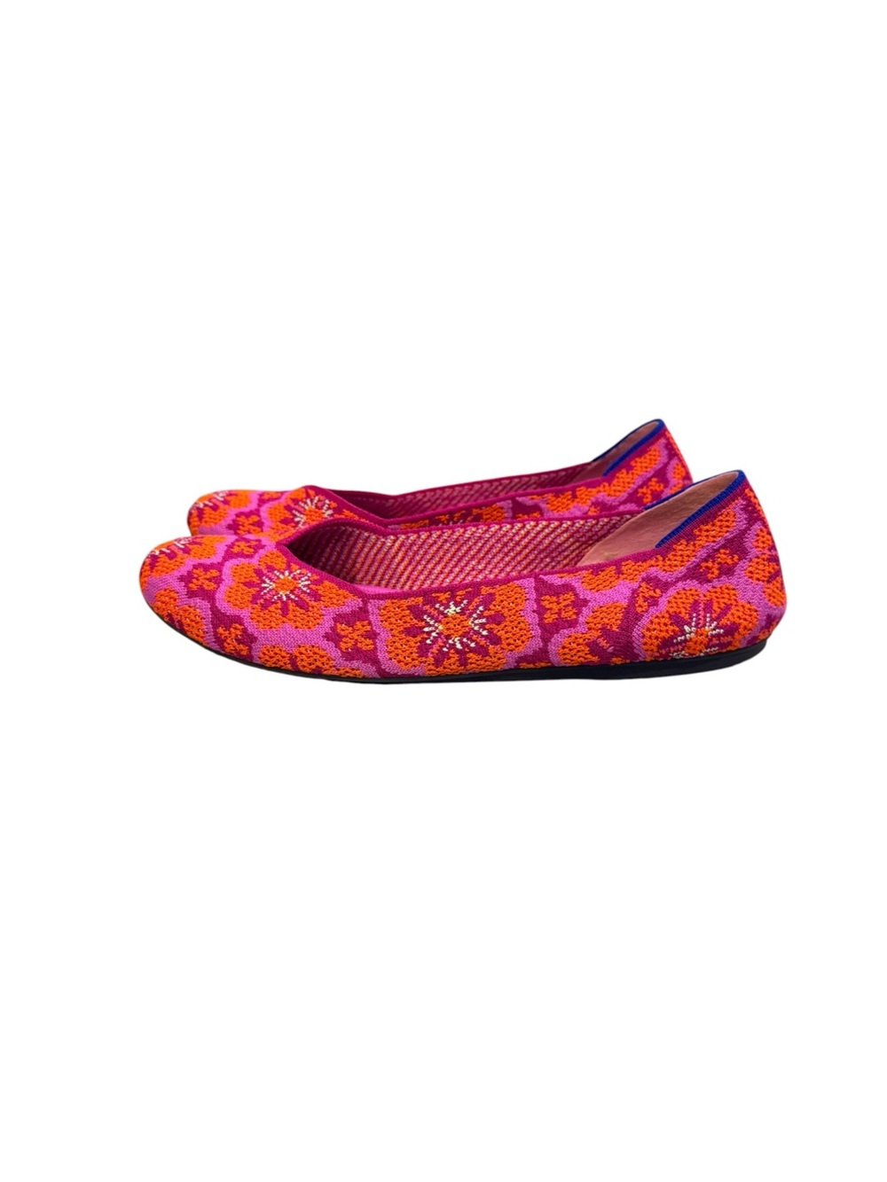 Rothy's Limited Edition Lotus Burst Pink and Orange Floral Knit Ballet Flats - Picture 3 of 9
